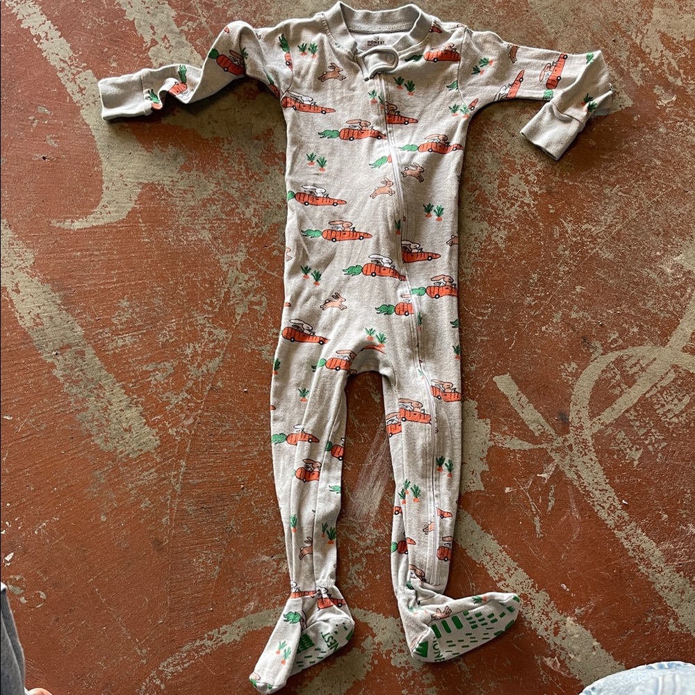 The Honest Company Kids One Piece with Carrot and Green Print